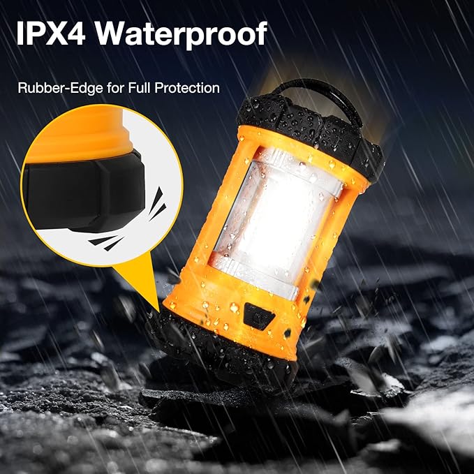 Camping Lantern, 3200LM Bright Camping Lights, 4600mAh Rechargeable LED Lantern, Flashlight for Power Outages/Fishing/Hurricane/Emergency, CT CAPETRONIX Camping Accessories (2-Pack)