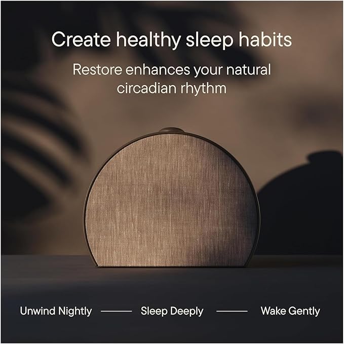 Restore 3 Sunrise Alarm Clock, Sound Machine with White Noise, Smart Light, Bedside Sleep Aid with Gentle Wake Up and Night Light for Adults