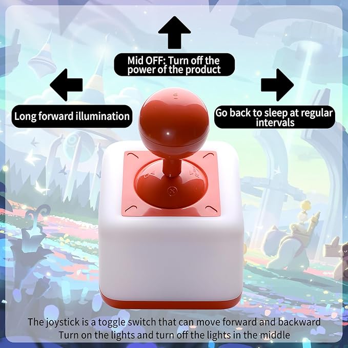 Night Light Lamp Rocker Night Light, 2-Speed Timer Bedside Night Lamp Rechargeable USB Lamp Side Table Light Night Rising Lamp LED Companion Light(Rocker Red)