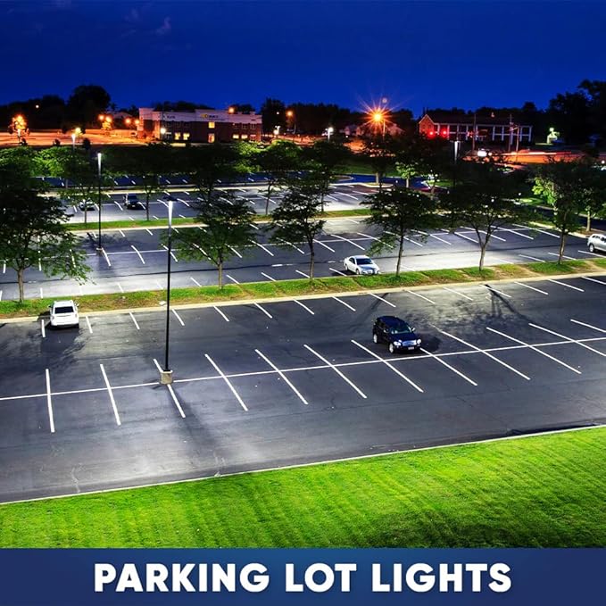 150W LED Parking Lot Lights 5700K Street Shoebox Pole Lights Waterproof 19950LM Super Bright Dusk to Dawn Outdoor Commercial Area Flood Security Lighting Slip Fitter for Stadium Sport Garage