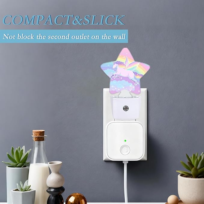 Unicorn Night Light,Rainbow Fall,Autumn Maple Leaf