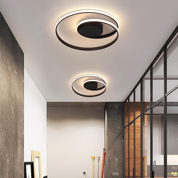 Modern LED Dimmable Flush Mount Ceiling Light with Remote Control - 18'' Round Ceiling Lamp for Bedroom, Dining Room, Kitchen