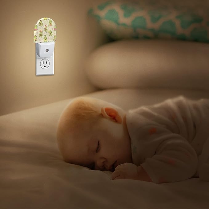 Night Light,Cute Kawaii Avocado Night Lights Plug Into Wall Smart Sensor Night Light for Bedroom Bathroom Kitchen Hallway Stairs Hallway,Plug-in Energy Efficient Decor Desk Lamp Gifts