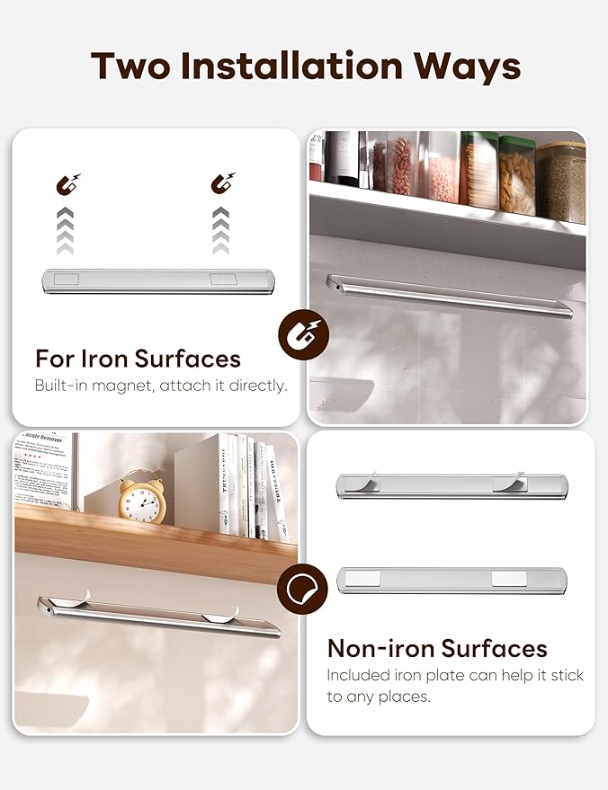 Joyzy Under Cabinet Lighting Motion Sensor Closet Lights Battery Operated Dimmable, 91 LED Rechargeable Under Shelf Sink Light Indoor, Wireless Under Counter Lights for Kitchen Pantry Shelf Hallway