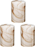 3Packs Cylinder Glass LampShade for Wall Sconce Mini Pendant Ceiling Fan Light 1.65in fitter Art Glass Light Cover Replacement Fixture for bathroom,Table Lamp kitchen Chandelier (Brown Marble-3P)