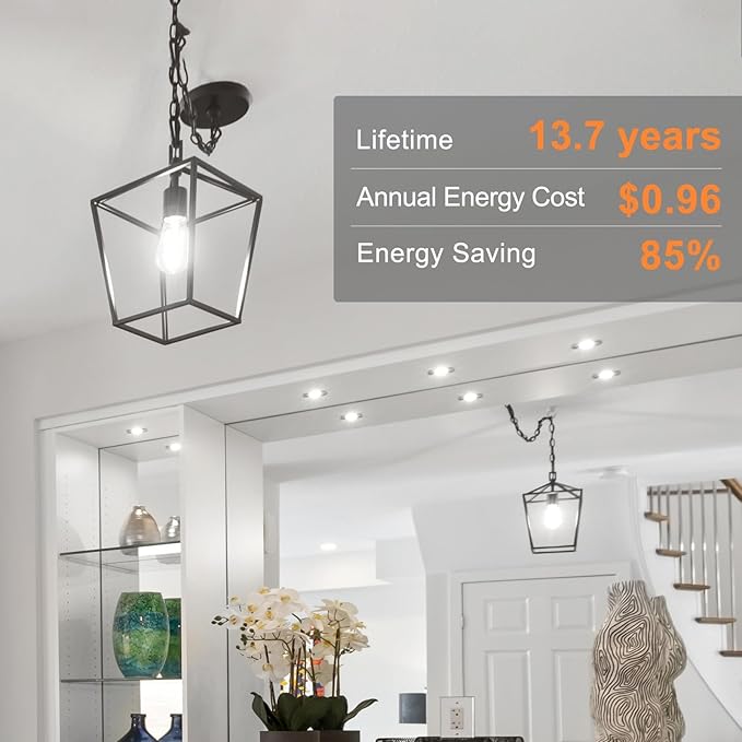 TJOY 50 Pack Vintage Edison LED Light Bulbs, Dimmable, 60W Equivalent, E26 Medium Base, 5000K Daylight, ST58, 8W, 800LM, Ultra-Bright, 80+CRI, Antique Decorative Filament, Clear Glass