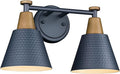 FEMILA 2-Light Bathroom Light Fixtures, Modern Bathroom Vanity Light with Hammered Metal Shade, Dark Blue Sconces Wall Lighting for Mirror Kitchen Bedroom, 4FG59B-2W Blue