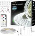 White LED Strip Lights, 65.6ft Dimmable 24V LED Lights Strip 6500K Bright Daylight White, 960 LEDs LED Flexible Tape Lights for Bedrooms, Mirror, Kitchen, Cabinet, Christmas Decor