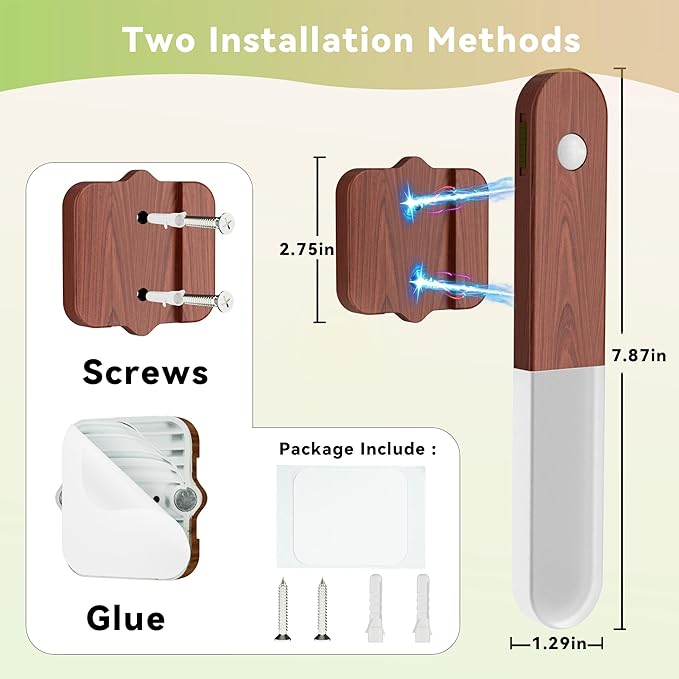 Motion Sensor Night Light - Wireless Wall Light, Battery Operated Wall Sconces Set of 3, Magnet Rechargeable LED Lights, Stairs Lights, Decor for Bedroom, Hallway, Living Room (Walnut Wood 3PCS)