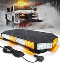 LUMENIX 56 LED Roof Top Strobe Beacon Lights Bar Rooftop Hazard Warning Emergency Safety Flashing Plow Light for Construction Vehicles Tow Commercial Trucks Postal Security Cars Snowplow - Amber White