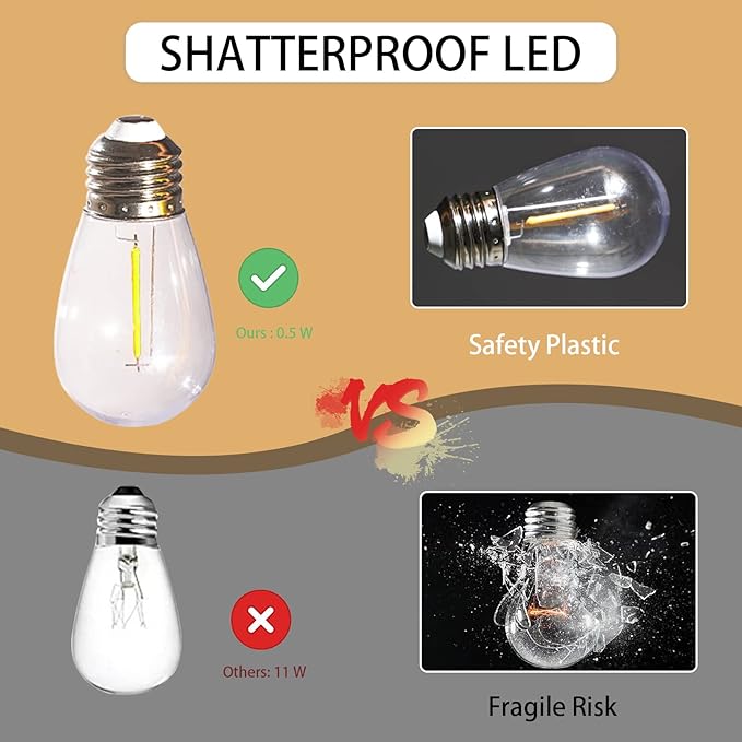 Solar String Lights Remote Control, 100FT Dimmable Outdoor String Lights, 32 Shatterproof Solar Patio Lights, Ambience On Your Garden Backyard