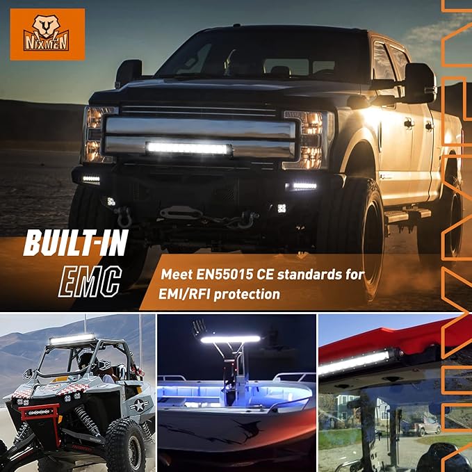 Nilight LED Light Bar 16 Inch 60W Flood Spot Combo Beam 7200LM v Offroad Single Row Slim LED Driving Lighting for Pickup Truck SUV ATV UTV Boat Jeep