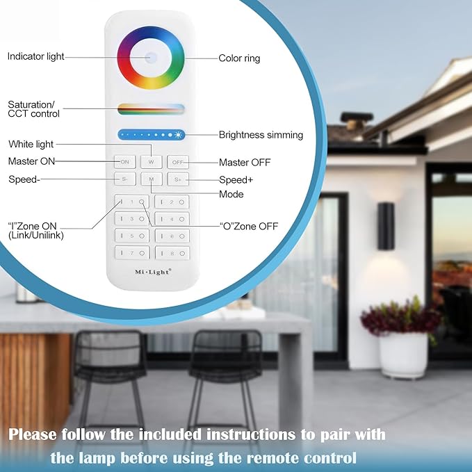 Up Down Outdoor Wall Lights, Remote Control RGB Color Changing RGBCCT Exterior Lighting - 2 Light Bulbs A19 Included, Smart Wall Lights for House, Porch and Garage [ETL Listed] (2 Pack)