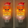 2 Pack Christmas Night Light Plug into Wall Glitter Water Nightlight with USB/Outlet Options, Christmas Gingerbread Decorative Nightlight for Bedroom Kitchen Holiday Decorations Gifts (Gingerbread)