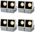 4 Pcs 3*6" Square 24W LED Dimmable Recessed Lighting Downlight, Indoor Directional Ceiling Spotlight Surface Fixture with 36° Beam Angle, Honeycomb Mesh Anti-Glare Design, Includes Junction Box