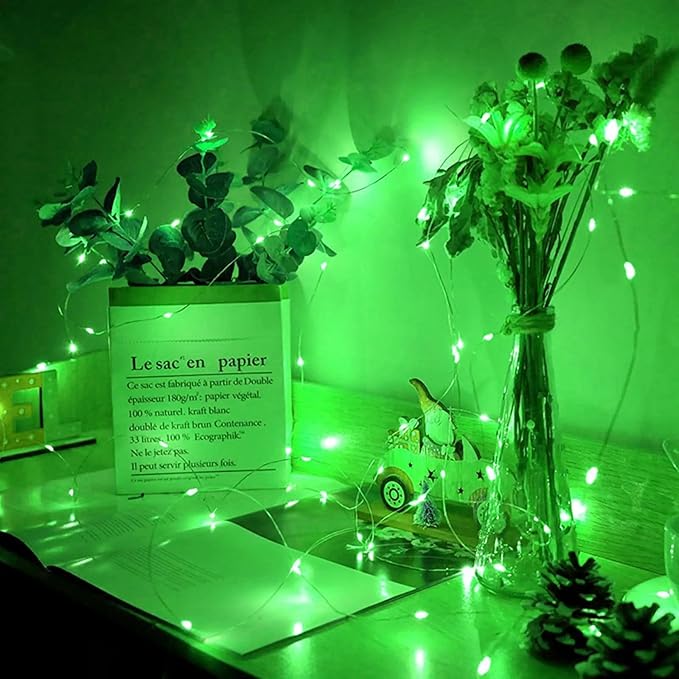 8 Pack Green Fairy Lights 7Ft 20 LED Twinkle String Lights 3 Modes Battery Operated Waterproof Firefly Starry for Mason Jar Party Wedding Christmas Valentines Day Table Centerpieces