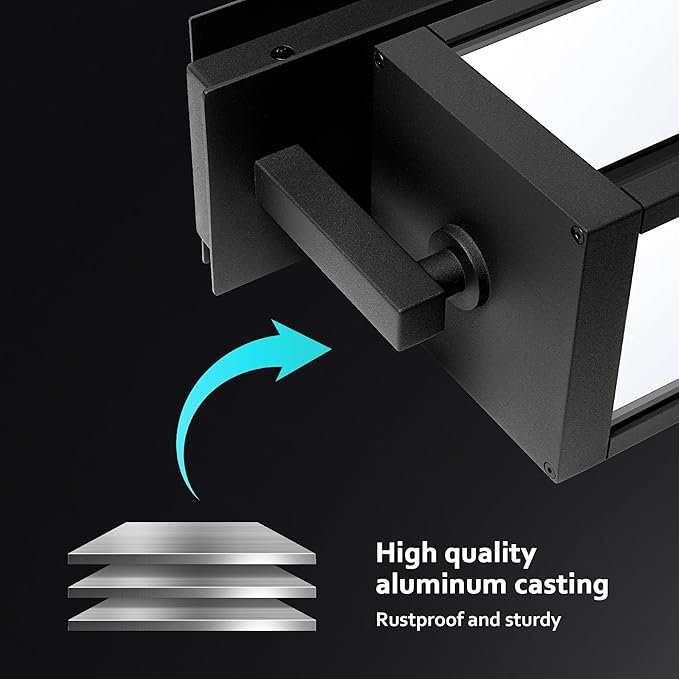 Motion Sensor Outdoor Wall Light LED Wall Sconce Black Mount Waterproof Exterior Light Fixture Aluminum Porch Lamps for Patio Entryway Doorway Fence Garage, 750LM 3000K