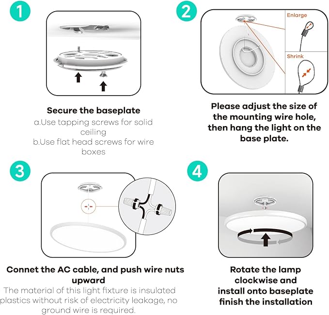 Roomratv Ceiling Light Flush Mount with Night Light, 36W Light Fixture with Remote Control, Full CCT and Brightness Adjustable, 18Inch Led Ceiling Light for Kitchen, Office, Kids Room