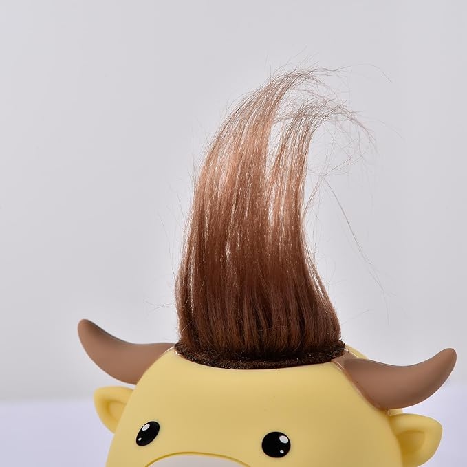 Cartoon Cattle Night Lamp - Kids Decorative Light with 2 Adjustable Brightness, 20-Minute Timer | Bedroom Nightlight for Home Bedside Nursery College Dormitory Indoor Hotel, Soft Comfortable Glow