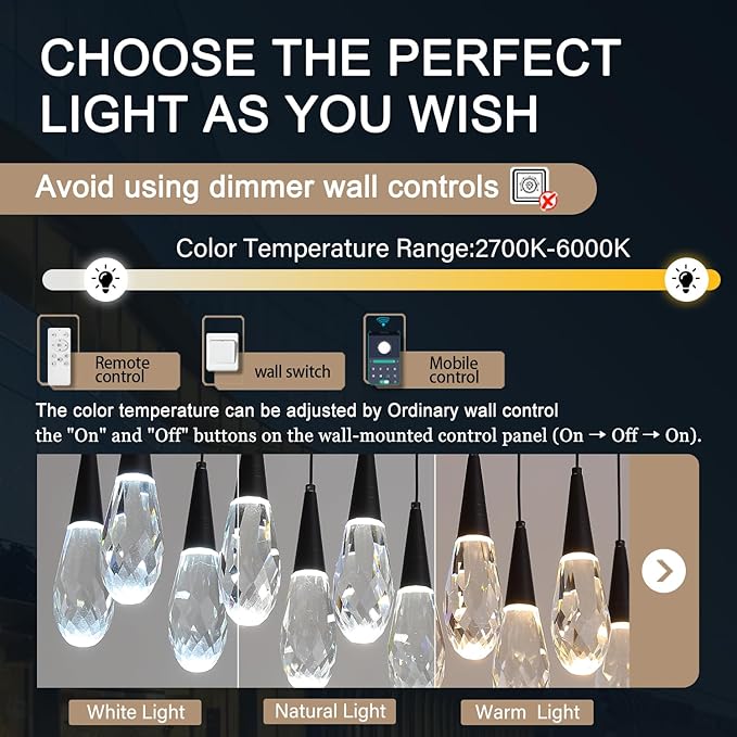 10-Lights Modern Rectangular Chandelier LED Black Rectangular Pendant Light Fixture Raindrop Chandelier for Dinning Room Staircase Living Room Foyer