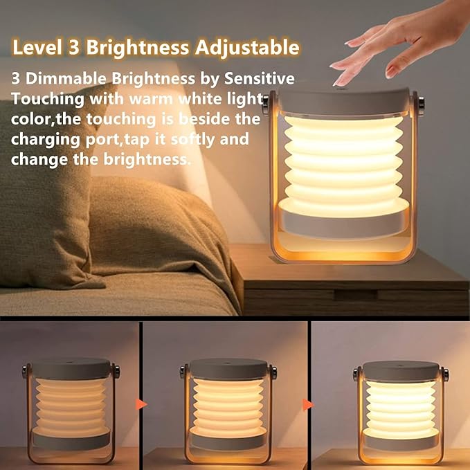 Versatile Night Light & Nursery Lamp | Creative LED Desk Light with 3-Level Dimming | USB Rechargeable, 1500mAh Battery for up to 18 Hours Runtime | Multiple Uses, 4 Colors Available (White)