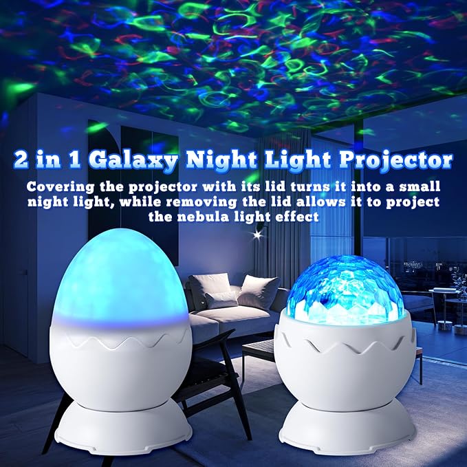Galaxy Light Projector, Dinosaur Egg Galaxy Projector for Bedroom, Nebula Night Light Projector with Remote and Timer, Room Decor, Gift for Kids, Nursery Lamp, Christmas, Birthday