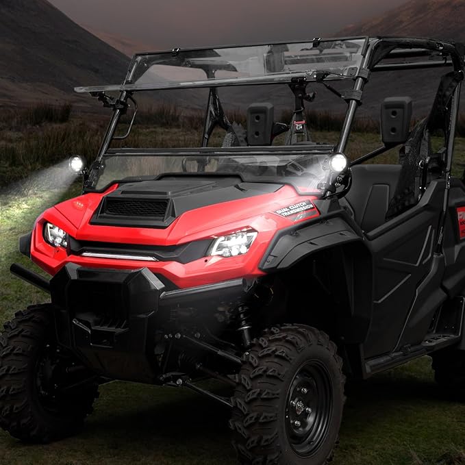 A & UTV PRO A-Pillar LED Pod Lights for Honda Pioneer 1000-3 1000-5 1000-6 2016-2025 Accessories, Front Auxiliary Lights with Mounting Bracket & Wiring Harness Kit, Plug and Play, 2PCS