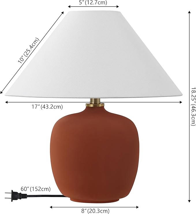 JONATHAN Y JYL5600C-SET2 Delphi 18.25" Minimalist Scandinavian Resin/Iron LED Table Lamp for Bedroom, Living Room, Office, College, Book Case, Nightstands and Coffee Table, Matte Wine Red (Set of 2)