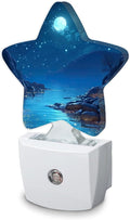 Full Moon Night Light,Sparkling Lake Plug-in Night Light Auto Dusk-to-Dawn Sensor Energy Efficient Led Lamp for Room Decor,Hallway,Kitchen,Bathroom,Plug-in,Decor Desk Lamp Gifts
