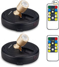 Spotlight Battery Operated, Wireless LED Puck Light, Dimmable Accent Spot Light for Plant Tree Indoor, Stick Uplighting for Display Photo Dartboard Painting Artwork Gallery Portrait, 2 Pack