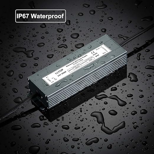 LED Power Supply 24V 8.3A 200W LED Driver AC90-130V to 24VDC Converter Low Voltage Transformer Waterproof for Indoor Outdoor LED Lighting