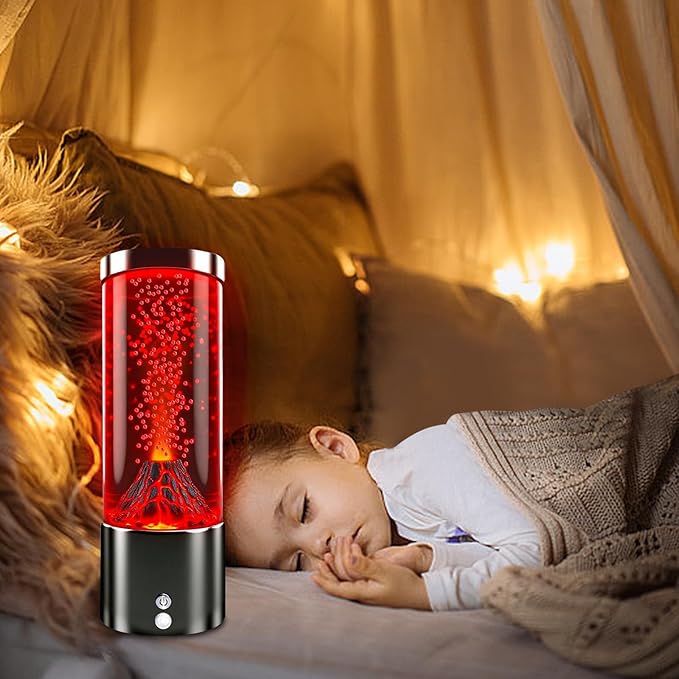 USB Powered Touch Sensitive Volcano Lamp Chromatic Modes Shatterproof Acrylic Nightlight Suitable for Home Decoration USB Powered Acrylic Night Lamp