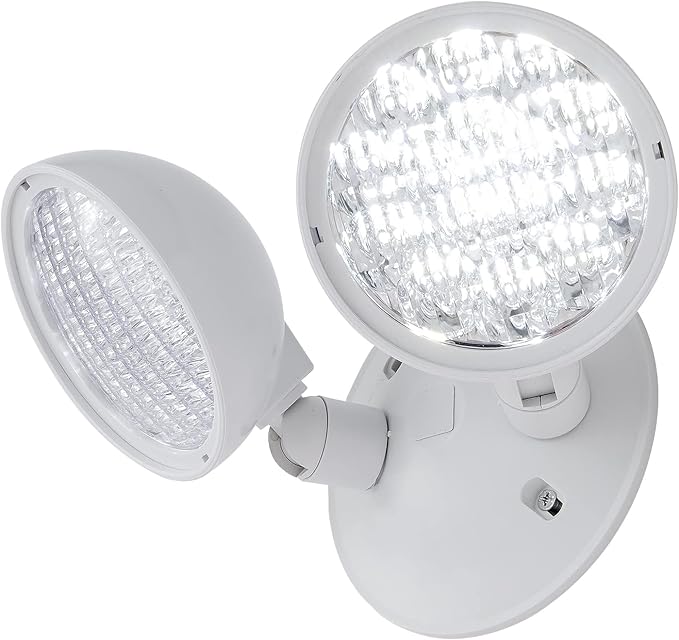 CM MZY Emergency Remote Head Lighting, Double Head Emergency Light, UL Listed, Multi Voltage 3.6 to 24 Volt Input, 2 by 3 Watts, 2 by 180 Lumen, Round，1 Pack