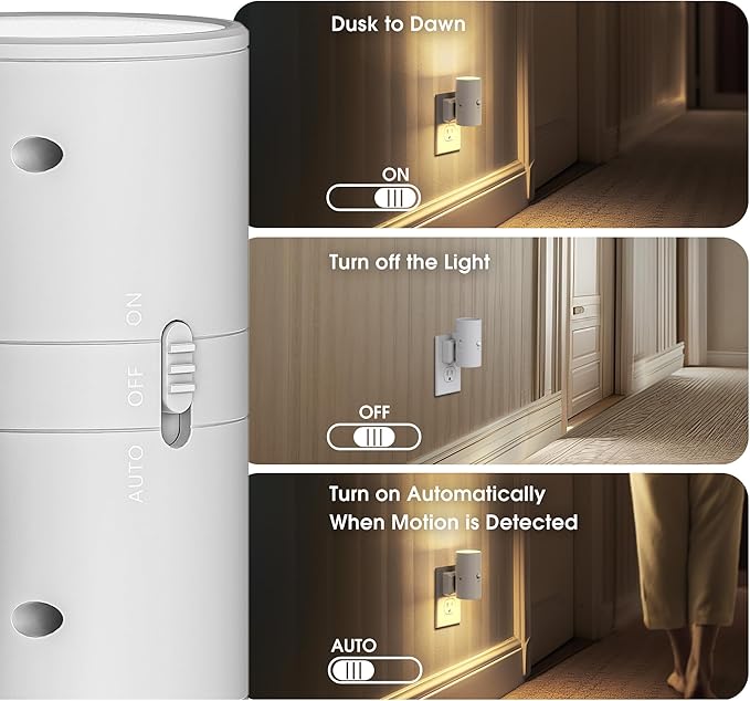 Briignite Motion Sensor Night Light,2 Pack Motion Activated Plug in Night Lights, 0-100LM Dimmable Soft White 3000K, Motion Sensor Light Indoor for Bathroom Hallway Bedroom Stairway Kid Elderly Pet