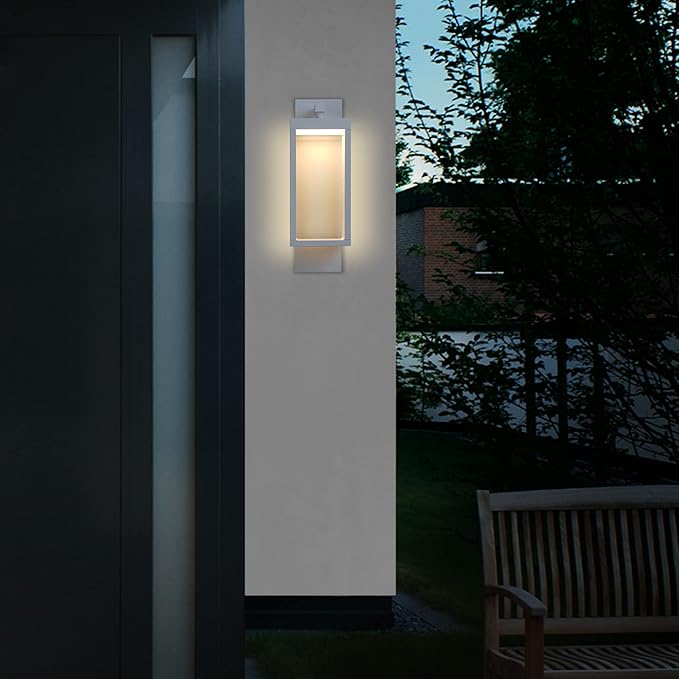 Outdoor Wall Light Fixtures, Outdoor Light Fixtures Wall Mount, Wall Sconce Lighting with Led Bulbs, Anti-Rust Modern Matte Black Outside Lights for Patio Front Door Entryway Garage