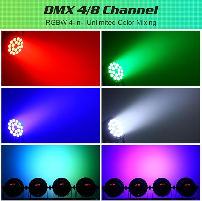 Par Lights LED Stage Lights, U`King 12Wx18 RGBW Uplight Stage Lighting Effect by DMX and Sound Activated Control Wash Light for Wedding Parties Church Club DJ Live Show