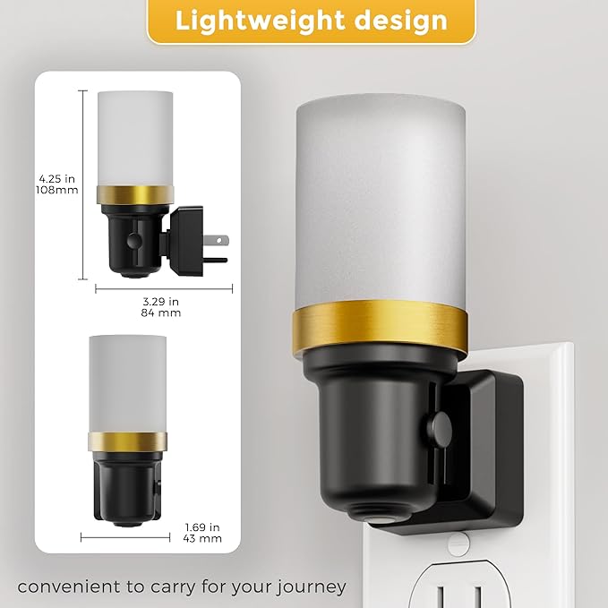 L LOHAS LED Night Light, Night Lights Plug into Wall, Dimmable Nightlight with Auto Light Sensor, 3000K Warm White 0-100LM, Plug in Night Light for Hallway Bedroom Bathroom