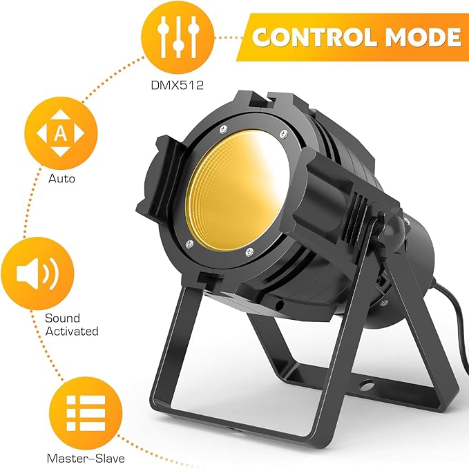 HOLDLAMP Spotlight COB 80W Stage Light Par Lights Party Warm & Cold White Professional DMX Spotlights Portable Metal Housing Strobe Light Bright for Church, Concert, Theater, Photostudio - 4Packs