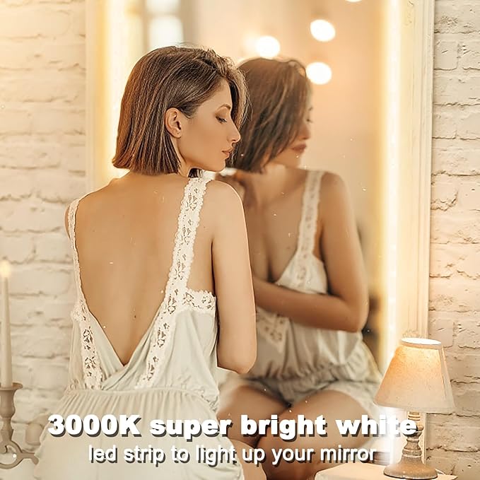 VOLIVO Warm White LED Strip, 16.4ft Dimmable LED Strip 2700K Soft Warm White, Strong Adhesive, Flexible Tape Light for Kitchen Cabinets, Bedroom