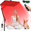 Morfone Red Light Therapy for Face and Body - Wireless Magnetic Remote, 660nm 850nm 940nm 3 in 1 Red Infrared Light Therapy Lamp with Stand with Large Panel, Therapy Device at Home, Gifts for Women