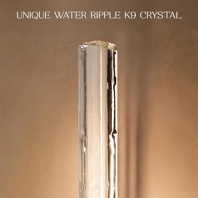 Crystal Wall Sconce, 19'' Brass Bathroom Wall Sconce, Modern Double Sconce Wall Lighting, Upgrated K9 Crystal Gold Wall Light, Bedroom Vanity Sconce, Wall Lamp for Living Room, Stairway, Hallway