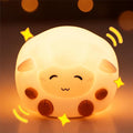 Rechargeable Sheep Night Light, Touch-Controlled Silicone Lamp, Multi-Color & Warm Cute Lamps, Anime Lamp, Sleepy Sheep for Bedroom or Desk