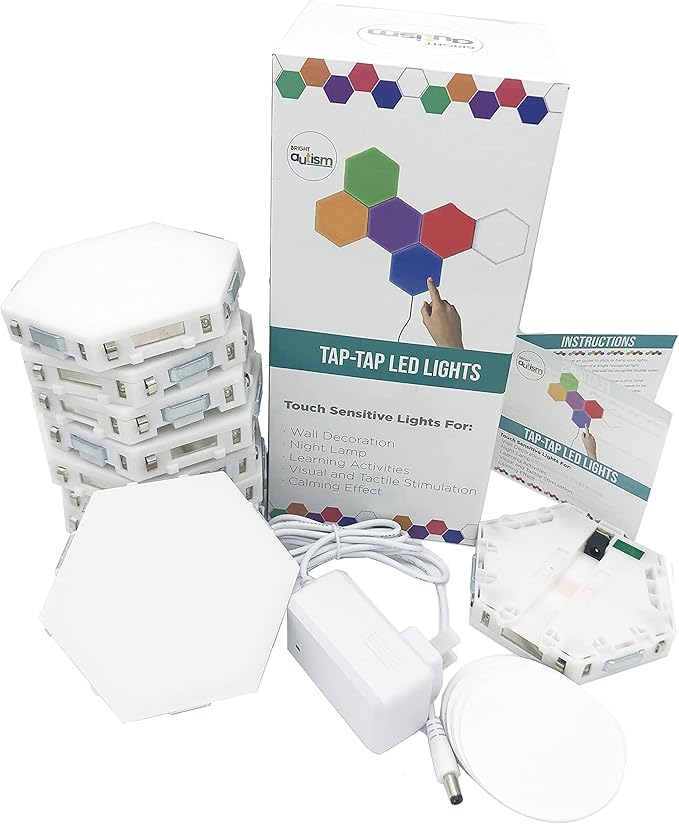 Bright Autism Tap-Tap Touch Sensory Lights – Dimmable Room Lighting for Therapeutic & Educational Play. Visual & Tactile Soothing LED Stimulation. Perfect Addition to Your Child's Bedroom (10pcs)
