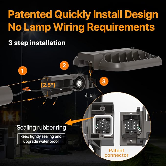 Parking Lot Lights 200W 2Pack 30000LM(150LM/W) Dusk to Dawn Outdoor LED Shoebox Light Slip Fit Pole Mount IP65 Waterproof 120-277V Commercial Street Area Lighting for Roadways, Backyard