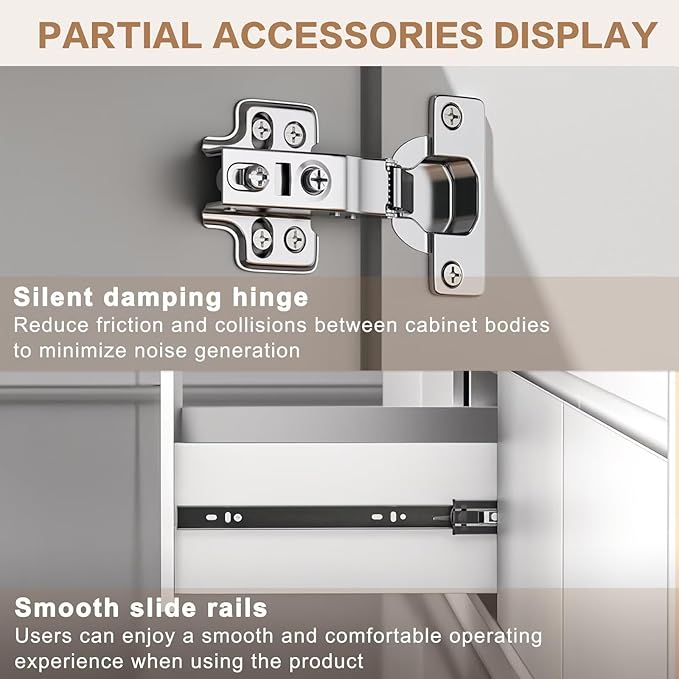 52 Inch Stripe Bathroom Vanity - Modern Luxury Floating Bathroom Vanity with Sink,Smart Defogging LED Mirror & Adjustable Mirror Panels,Textured Door and Ample Storage,Ambient Light Strip