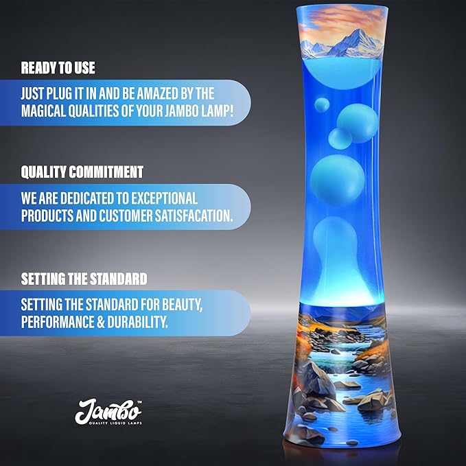 JAMBO 15.5" River Oasis Lamp, Beautiful Lamp for Living Room Office Bedroom Kitchen, Night Light Nightlight for Adults, Teens and Kids, Relaxing Liquid Motion Light, Mood Light, Home Decor