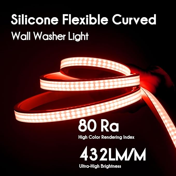 Shine Decor 3.3FT RGB Wall Washer Lights with Flexible Linear Design, IP67 Waterproof LED Strip Lights for Outdoor Commercial Lighting, Building, Wedding, and Church Decoration