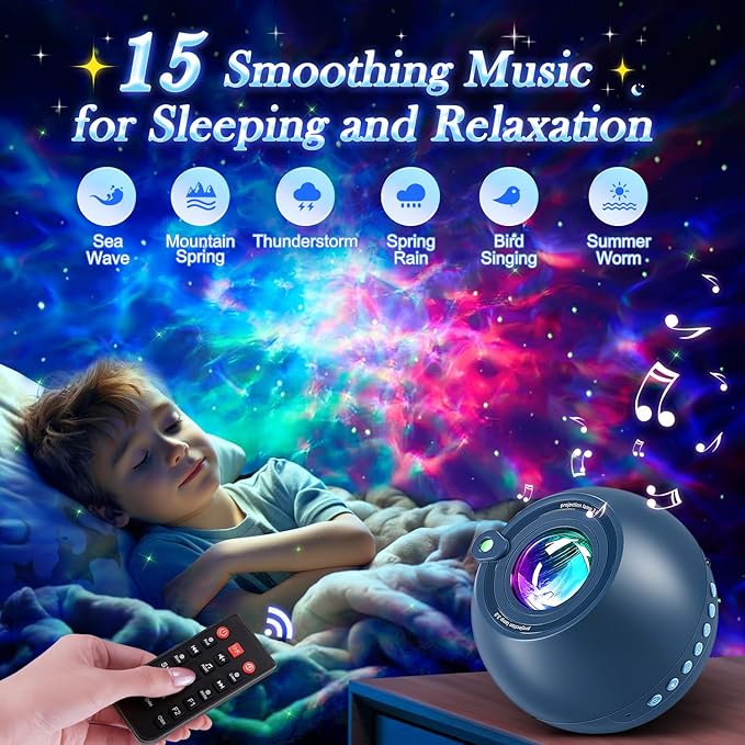 Mood Lighting Gifts for Teens,15 Colors Best Birthday Gift Ideas Teenage/Kid,Bluetooth Speaker with Lights+15 White Noise Sound Machine with Light Projector for Bedroom Teenage Boy Gifts Room Decor