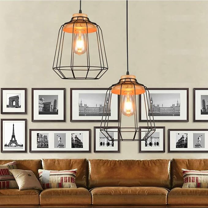 LED Dimmable Edison Light Bulbs 4W, 2200K-2400K Warm White (Amber Glass) ST64, E26 Base Pack of 6