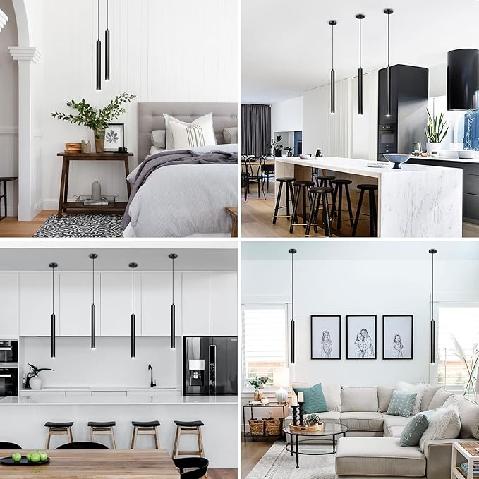 OKELI Modern Pendant Lights, 3 Color Temperature Adjustment LED Dimmable Pendant Light Fixtures, 2700K/4000K/6000K Pendant Lighting for Kitchen Island,Bar,Bedroom, 15.7inch, ETL, 3 Pack